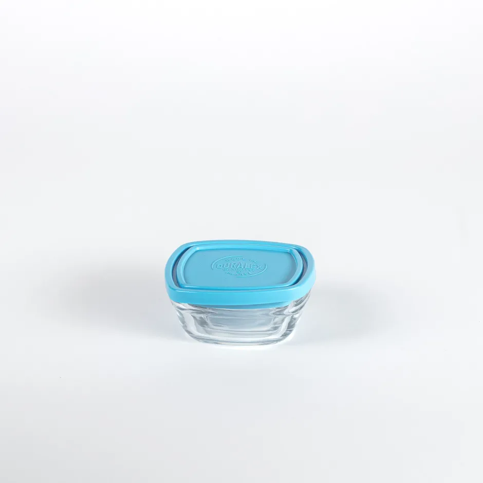 Duralex Boîtes Carrées>Freshbox - Boite de conservation carrée couvercle bleu 15cl