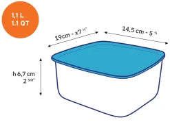Duralex Professionnels De La Restauration|Boîtes Rectangulaires>Freshbox - Boite de conservation rectangulaire couvercle blanc 1,1L