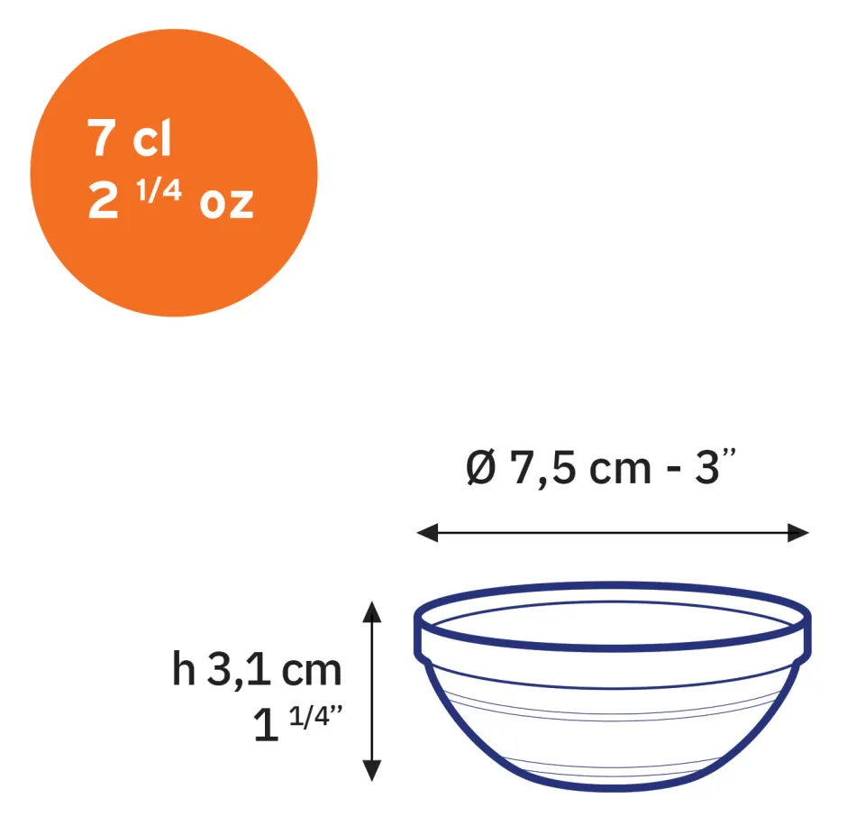 Duralex Professionnels De La Restauration|Coupelles>Le Gigogne - Coupelle en verre Empilables 7cl - 7,5cm