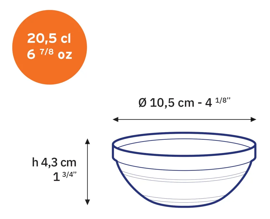 Duralex Professionnels De La Restauration|Coupelles>Le Gigogne - Coupelle en verre transparent Empilable 20,5cl - 10,5cm
