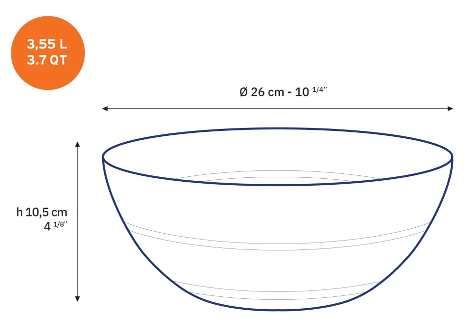 Duralex Professionnels De La Restauration|Saladiers>Le Gigogne - Saladier en verre transparent 26cm - 3,55L