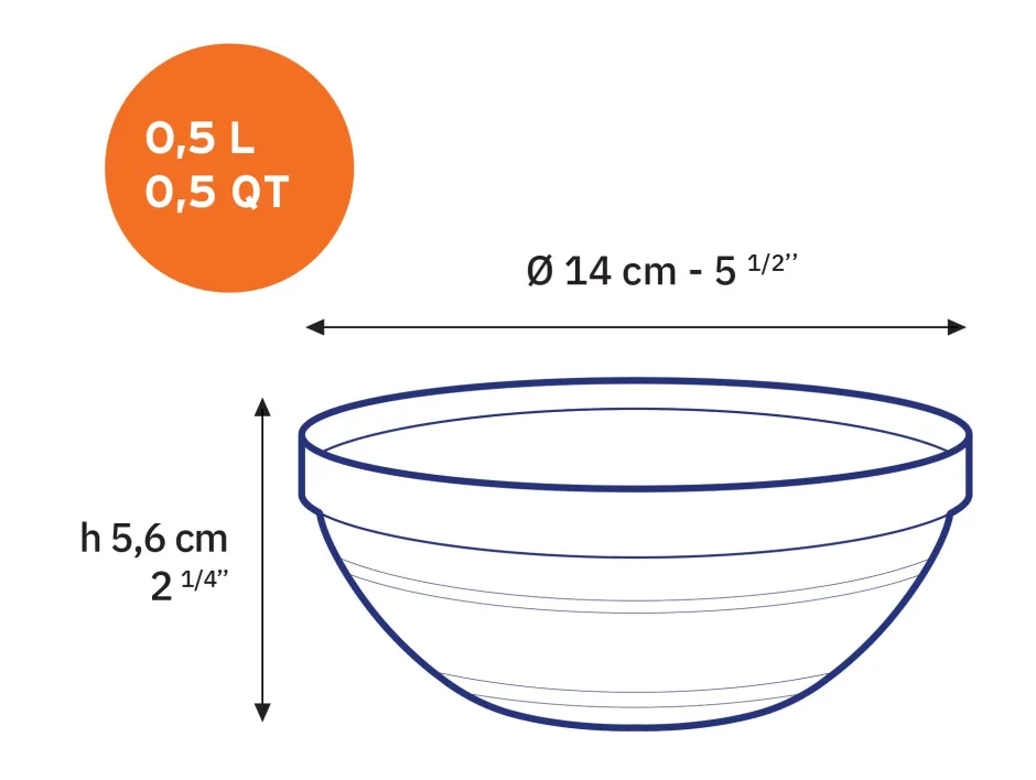 Duralex Professionnels De La Restauration|Saladiers>Le Gigogne - Saladier en verre transparent 50 cl - 14 cm
