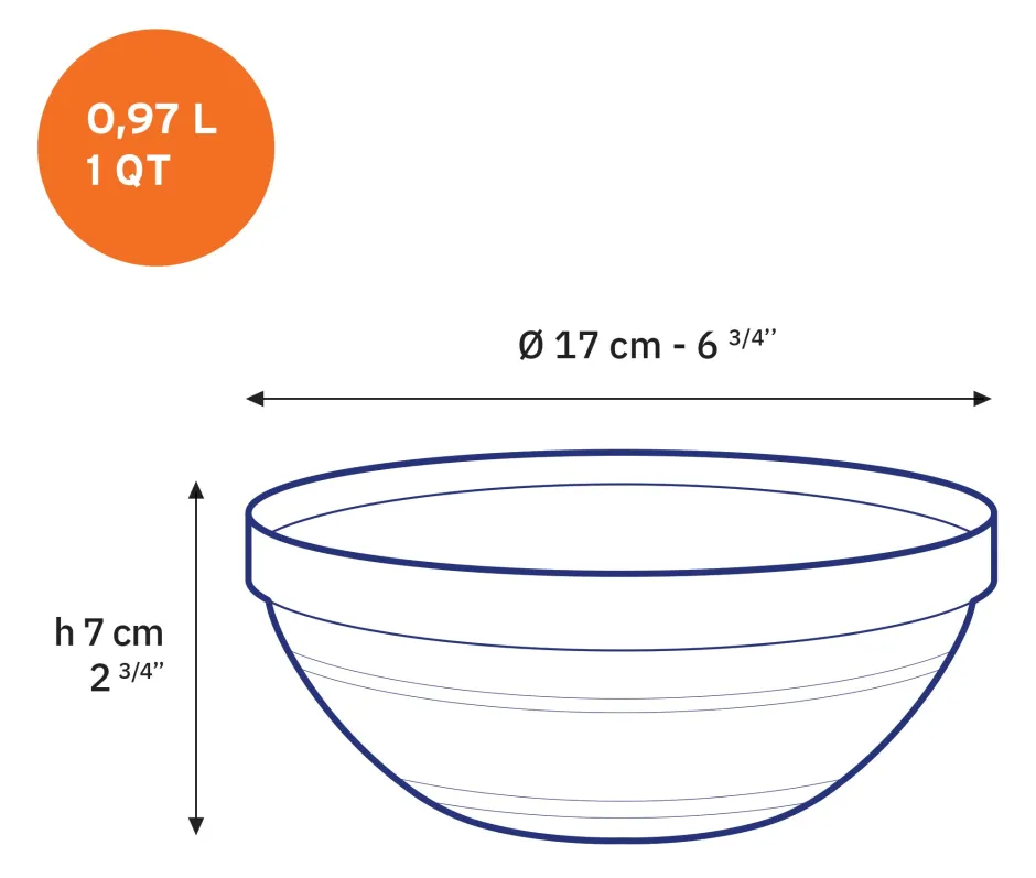 Duralex Professionnels De La Restauration|Saladiers>Le Gigogne - Saladier en verre Empilable 97cl - 17cm Vert