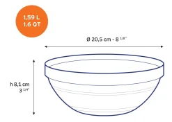 Duralex Professionnels De La Restauration|Saladiers>Le Gigogne - Saladier en verre Empilable 1,59L - 20,5cm Vert