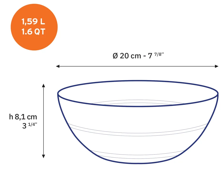 Duralex Professionnels De La Restauration|Saladiers>Le Gigogne - Saladier en verre transparent 20cm - 159cl