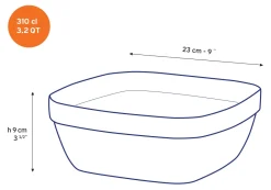 Duralex Professionnels De La Restauration|Saladiers>Lys - Saladier carré transparent 3,1l