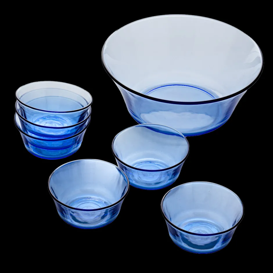 Duralex Kits|Saladiers>Lys - Saladier (2.2L) et petites coupelles de service (25cl) / Marine