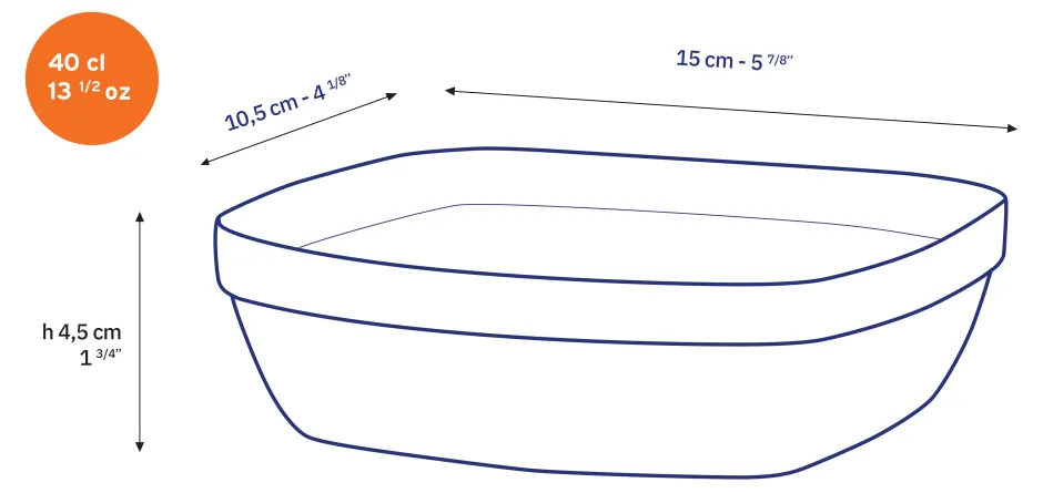Duralex Saladiers|Saladiers>Lys - Saladier rectangulaire transparent 40cl