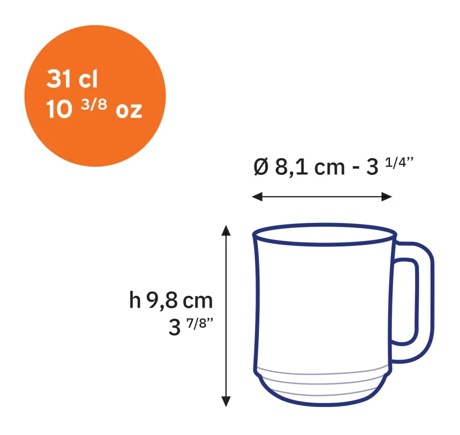 Duralex Professionnels De La Restauration|Mugs>Lys - Tasse en verre transparent 31 cl